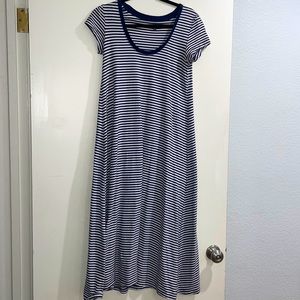 Madewell Navy/White Striped Midi Tee Dress